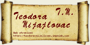 Teodora Mijajlovac vizit kartica